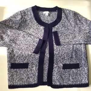 Navy/White Cardigan